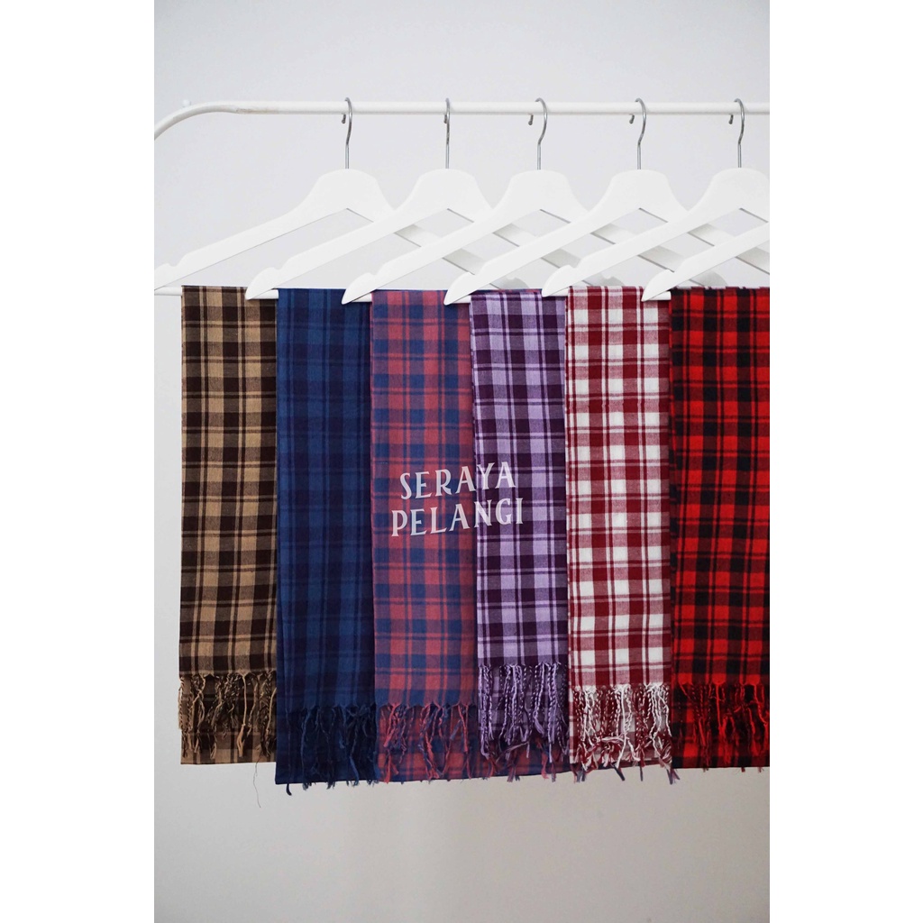 Pashmina Motif Kotak 03 | Selendang | Scarf | Syal | Shawl | Pasmina Kashmir | Souvenir | Hadiah Ulang Tahun | Birthday Gift | Aksesoris Fashion Wanita Pria | Grosir Murah | Plaid Scarf