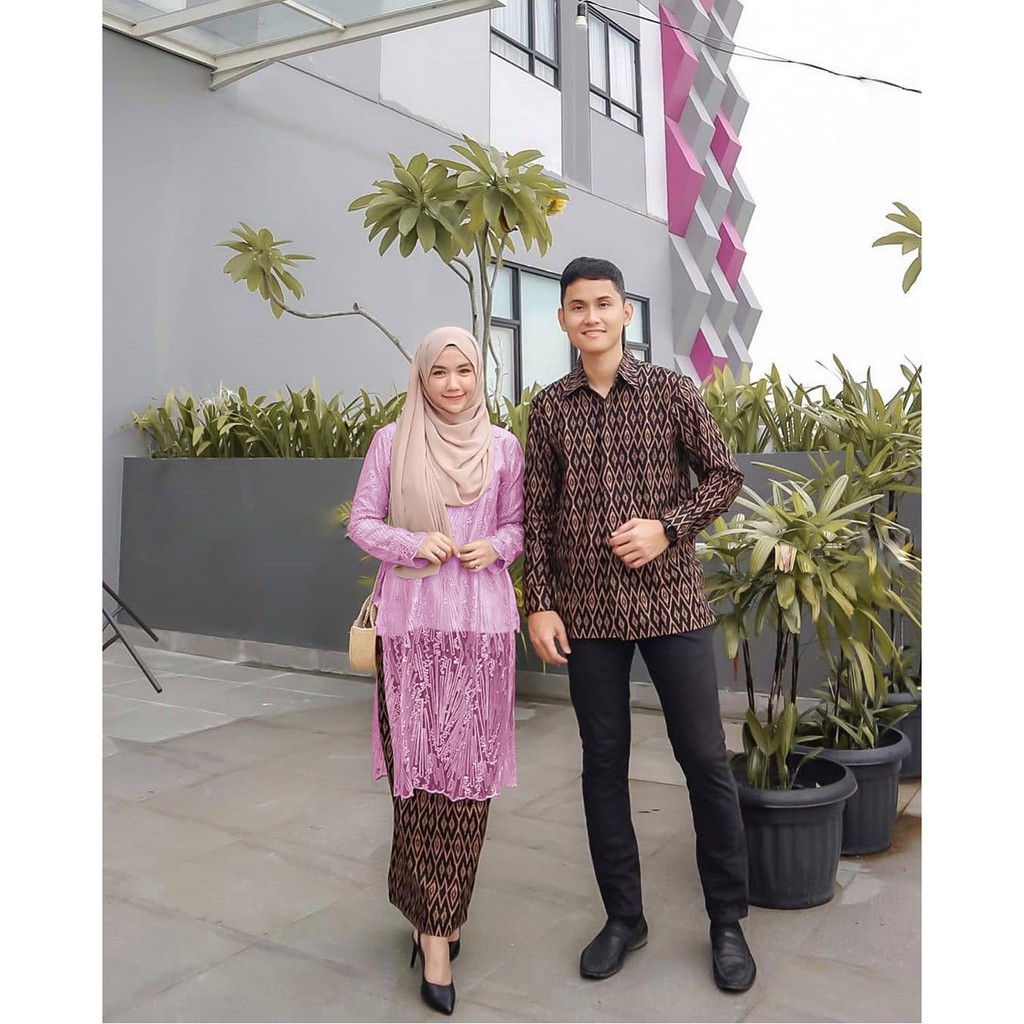 Bs COD !! cp Maura Couple - Sania Ruffle Batik Couple Ori Ndoro Jowi DNT Garansi Termurah Shopee-6