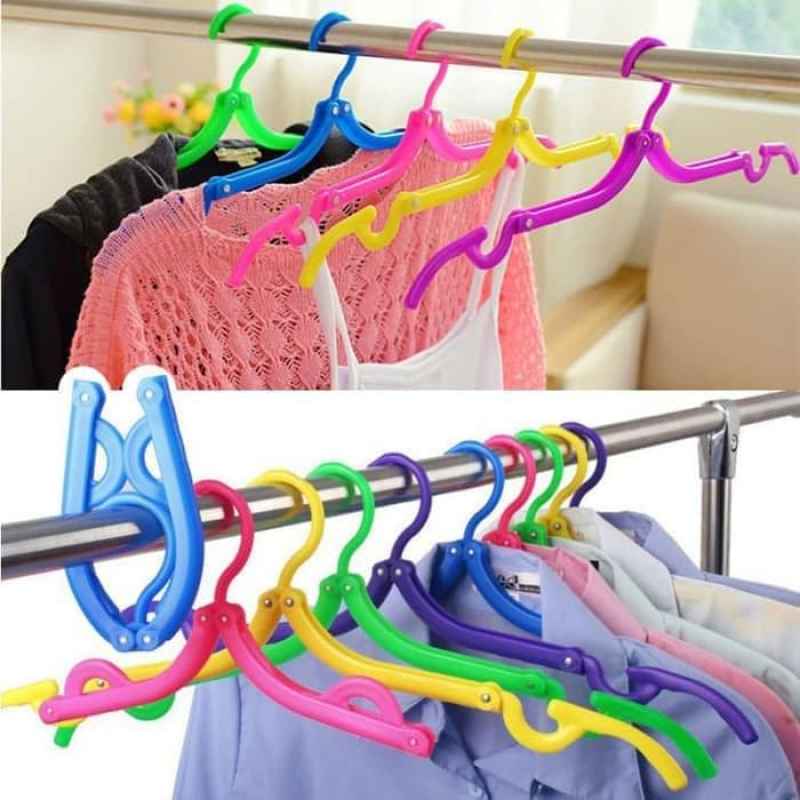 Gantungan Baju Lipat Portable - Hanger Lipat - Magic Hanger Multifungsi Bahan Plastik- Hanger portable Untuk Jalan Jalan