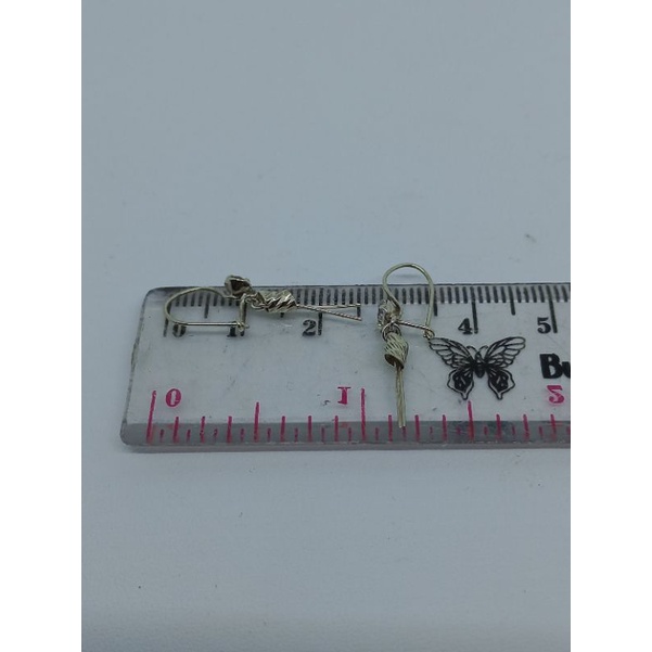 anting kait mainan bambu ukir/anting perak asli silver 925 lapis mas/anting fasion wanita import