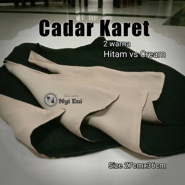 NIQOB CADAR KARET 2 WARNA  HITAM VS CREAM