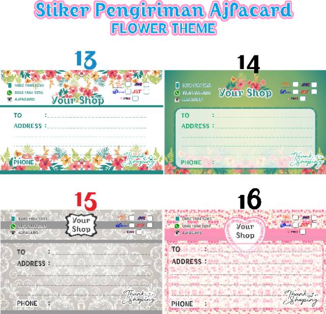 Stiker label pengiriman olshop stiker pengiriman flower Stiker label pengiriman olshop stiker pengiriman flower