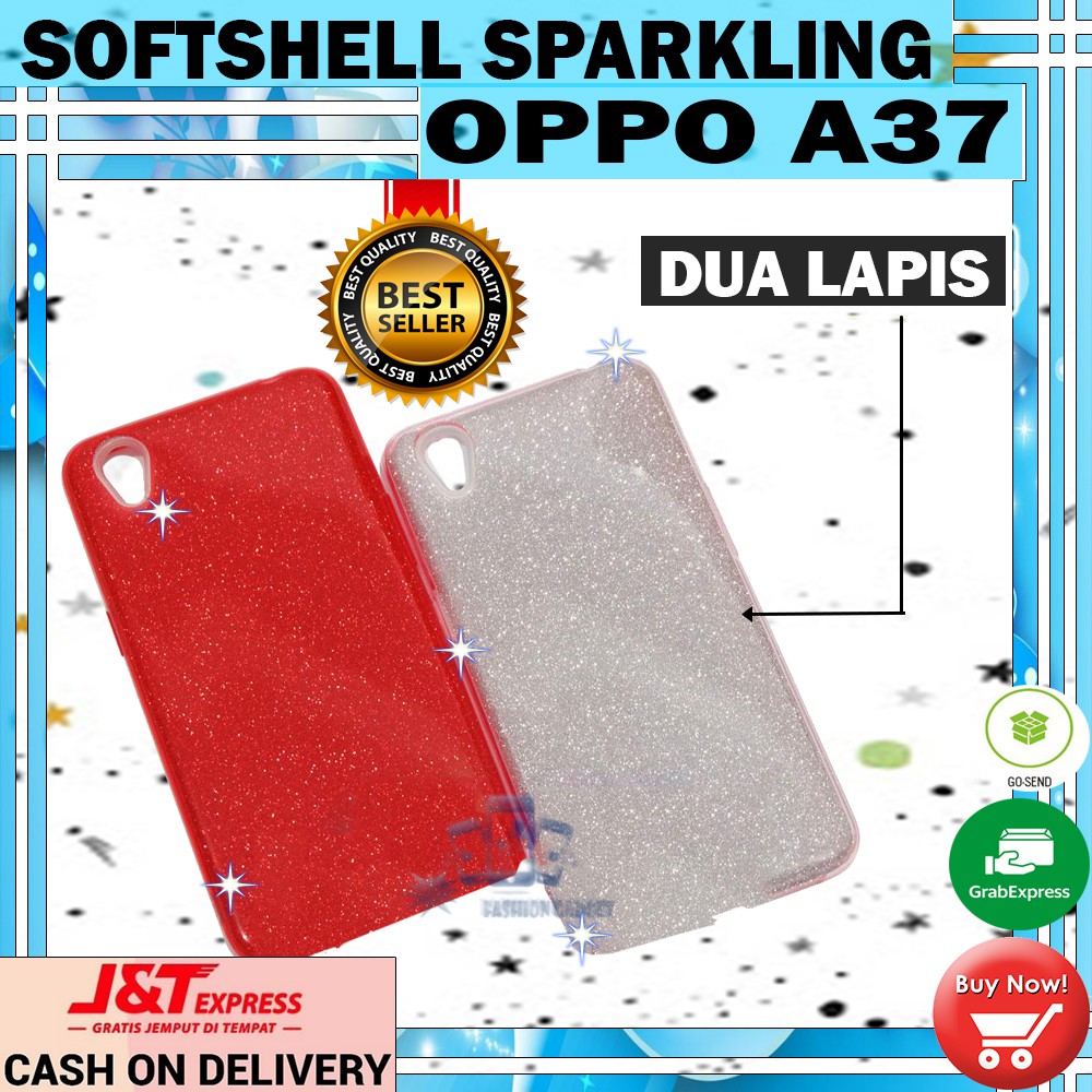 (Warna Acak Pink / Red) Silikon Oppo A37 Ultrathin Oppo A37 Case Sparkling Blink Blink Case Glitter Soft Case Jelly Case Silicone Casing Kesing Kasing Sarung Hp Oppo A37 Neo 9