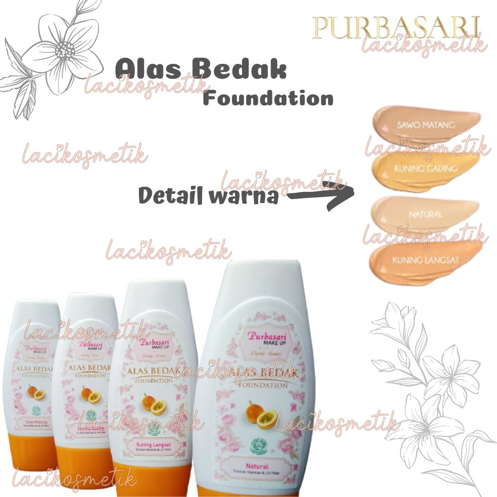 ✨LACIKOSME✨ PURBASARI ALAS BEDAK FOUNDATION &amp; PELEMBAB MOISTURIZER BPOM ORIGINAL