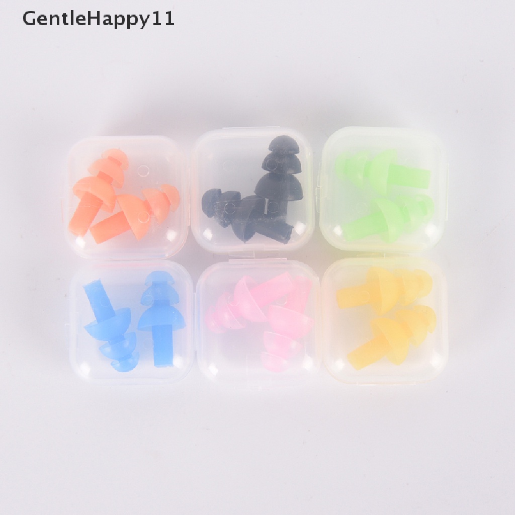 Gentlehappy Penyumbat Telinga Silikon Lembut Reusable Ear Plugs Sleep Swimming Work Noise reduction