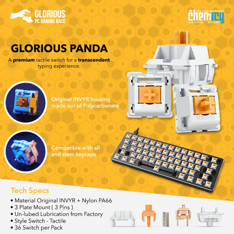 Glorious Panda Mechanical Gaming Keyboard Switches