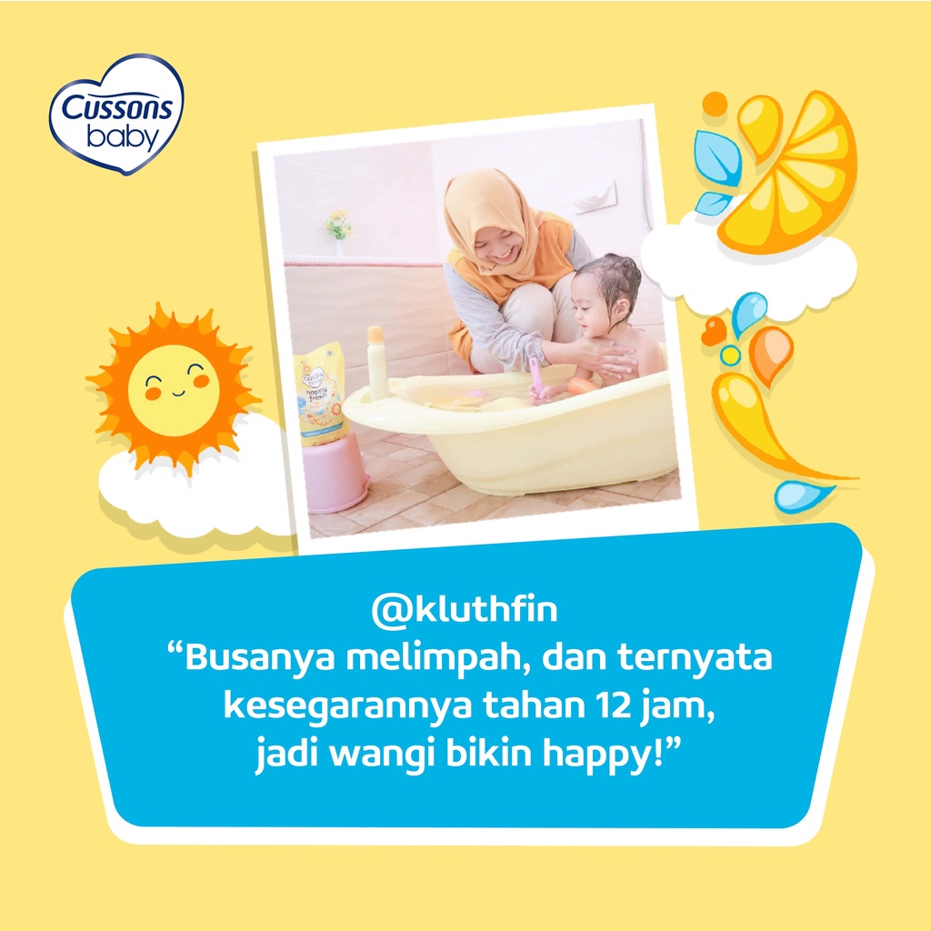 Sabun Mandi Bayi 2in1 Cussons Baby Hair &amp; Body Wash Happy Fresh