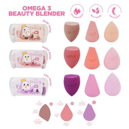 ^ KYRA ^ Salsa Beauty Blender Omega 3 Sponge Series Spon BB