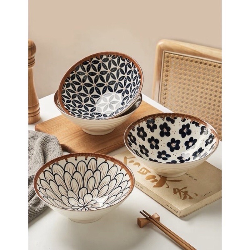 Mangkok Ramen / Mangkok Jepang/ Mangkok Keramik Jepang 8inch Mangkok