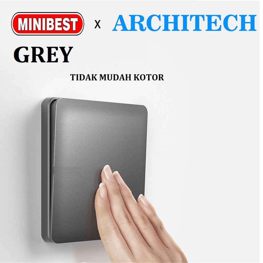 [ARCHITECH] ARCHITECH SAKLAR STOP KONTAK INFINITY GREY A63 ARCHITECH  SAKLAR RUMAH