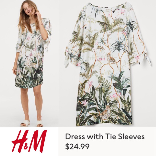 D910 HM dress with tie sleeves Material viscose