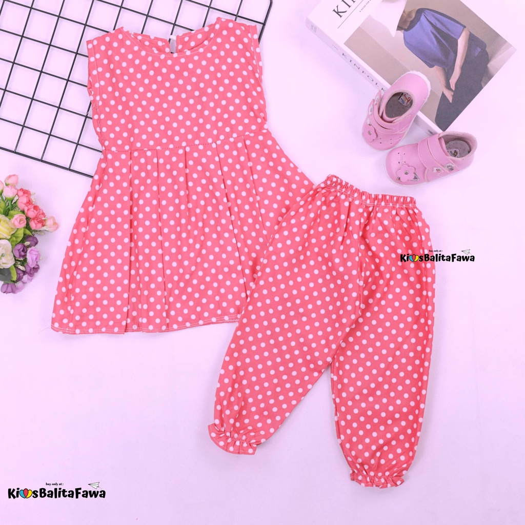 Set Nadhifa 3-5 Tahun / Setelan Baju Kensi Panjang Jogger Anak Perempuan Tidur Import Balita Babycinnamon