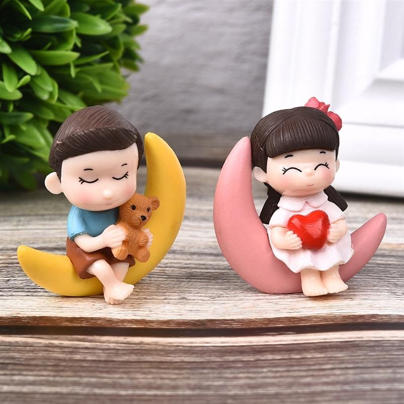 Pasangan Miniatur Ornamen Bonsai Plastik Dioarama Miniatur Couple - MNOH09