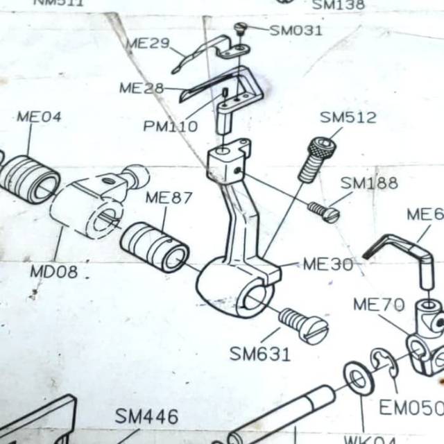 ME-30 Asli Dudukan Looper Siruba Mesin Jahit Kam/Kamkut/Overdeck F007