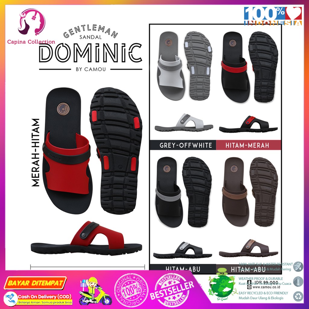 [CAMOU DOMINIC SERIES] SANDAL CAPIT PRIA / SANDAL KARET / SANDAL KASUAL PRIA / SANDAL KARET / CAMOU