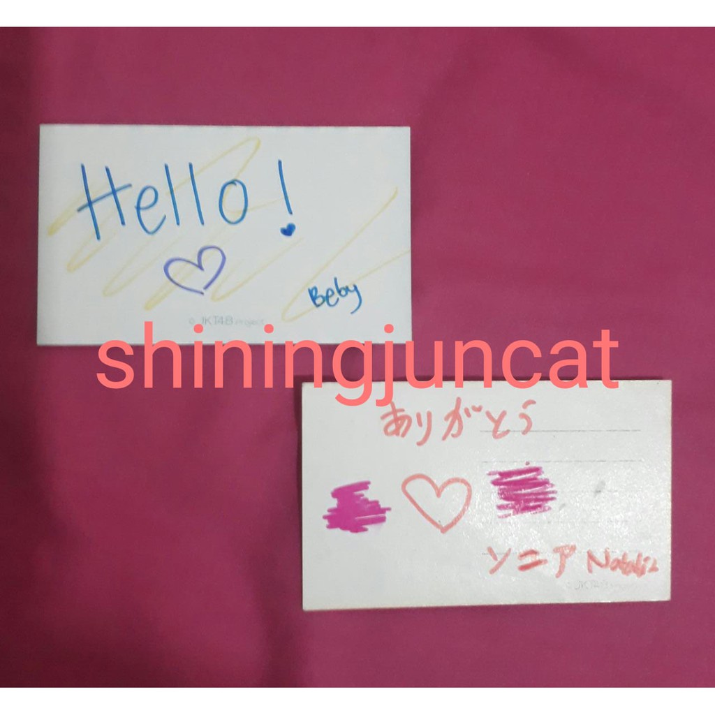 Official Message Card JKT48 Beby Gingham Check dan Nabilah Heavy Rotation