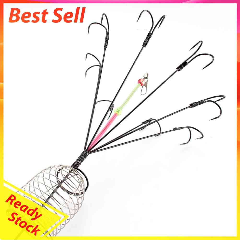 Fishing Hooks Octopus Anchor Hook with Bait Cage Fishing Gear Accessories