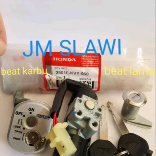 35010-KVY-960 Kunci kontak assy atau keyset assy, kunci kontak assy, beat lama atau beat karbu, asli
