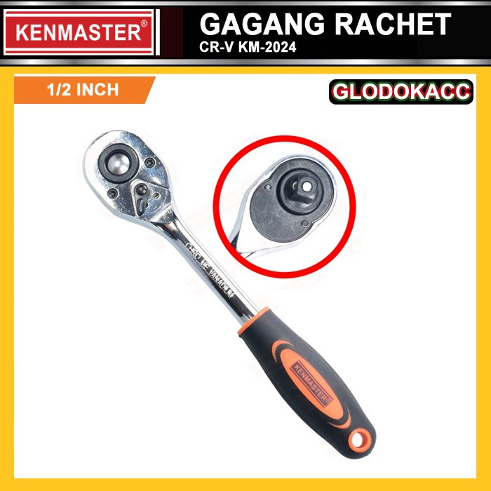 PROMO GAGANG KUNCI SHOCK 1/2 INCH / KENMASTER CRV RATCHET HANDEL SOCK