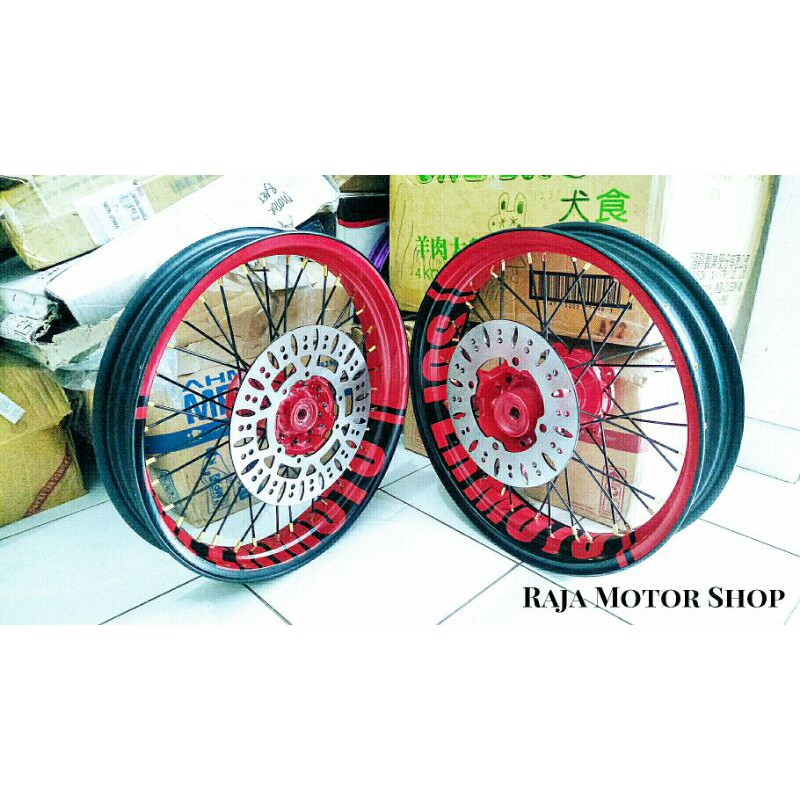 Velg set komplit costum SuperMoto Honda CRF 150L ring 17 x 250/300