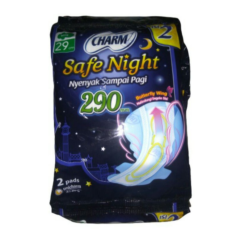 CHARM Safe Night Pembalut Sayap 29cm (isi 2)