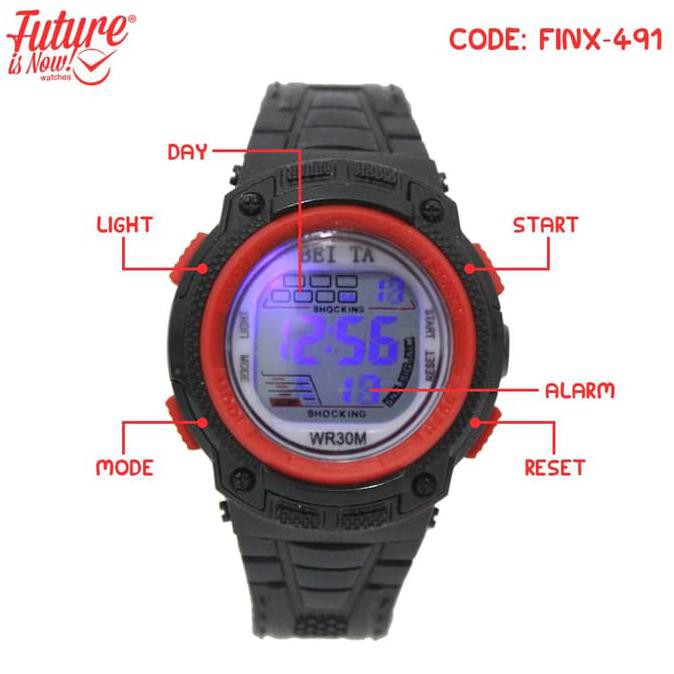 JAM TANGAN PRIA WANITA DIGITAL RUBBER STRAP 5 PILIHAN WARNA - FINX-491