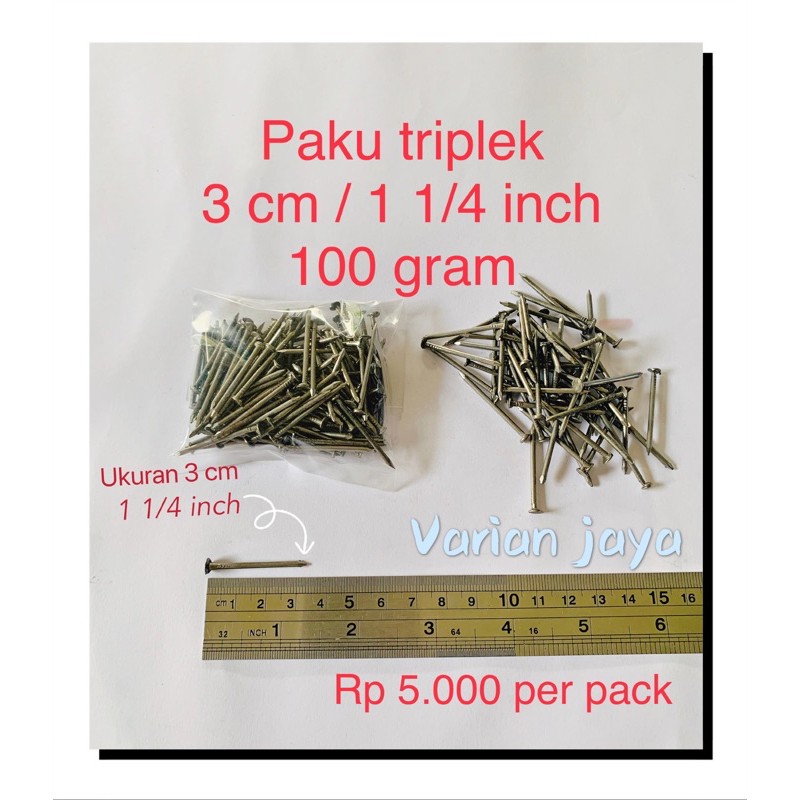 Paku triplek kayu 3cm 1 1/4 inch Paku kayu 3 cm 100gram