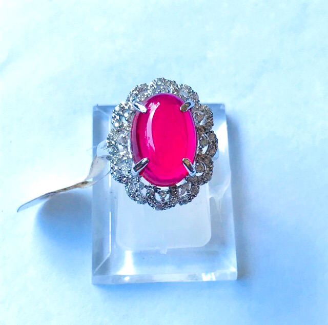 Cincin wanita //cincin batu ruby siam natural//perhiasan wanita //cincin