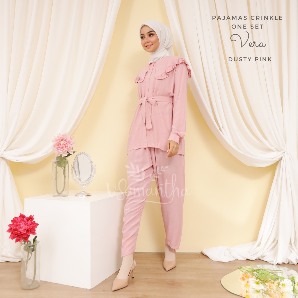 Pajamas / Piyama One Set Kemeja Rayon Crinkle Premium Vera