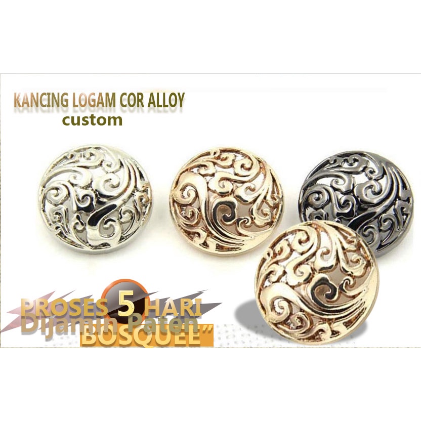 Pemasok kancing logam bahan cor alloy untuk kancing jas almamater kancing jaket baju dan blazer desa
