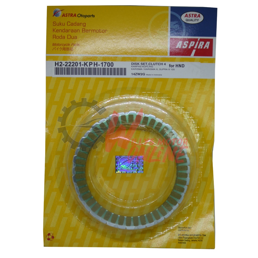 Kampas Kopling Karisma Supra X 125 / Plat Kopling Karisma Original ASPIRA