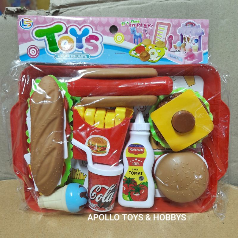 MAINAN ANAK NAMPAN FAST FOOD HOTDOG MURAH