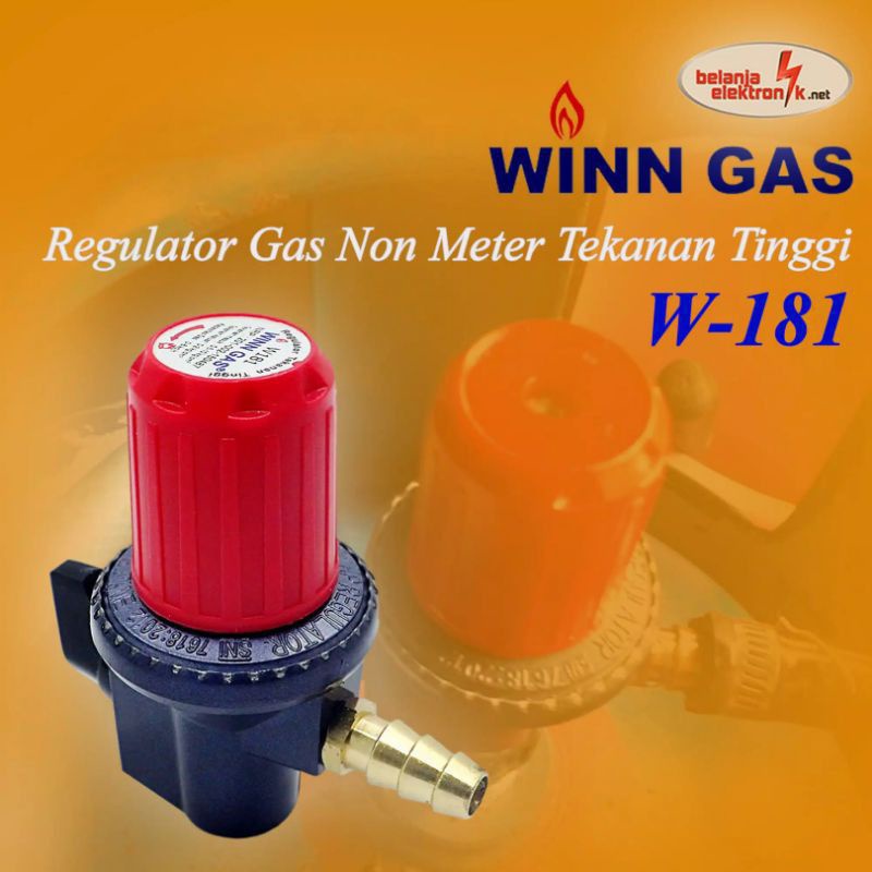 Winn Gas , W 181 NM  , Win Gas , Regulator LPG , HP  , Tekanan Tinggi , high pressure , Tanpa Meter