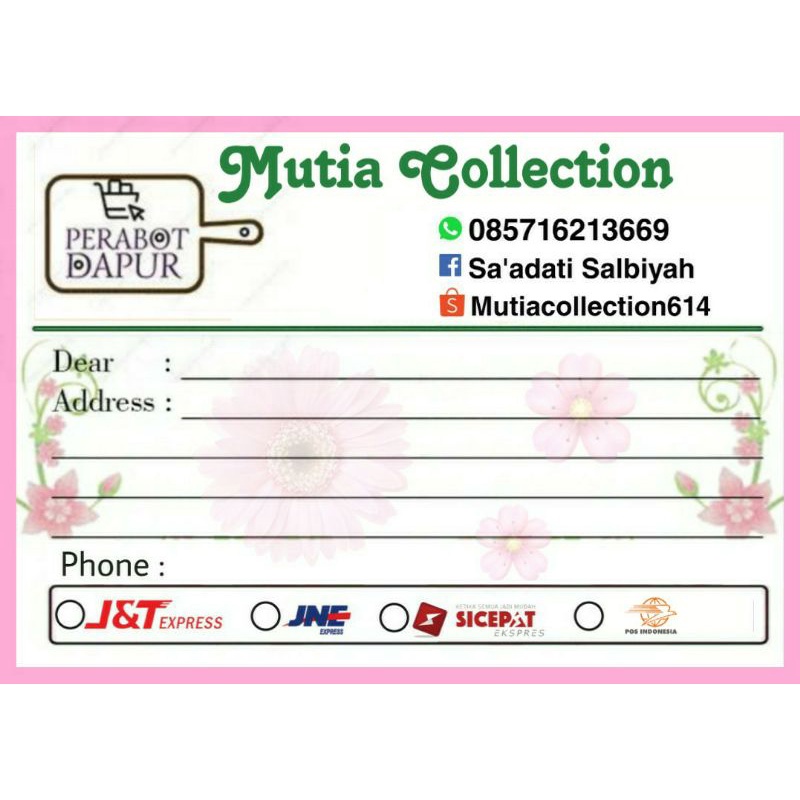 

LABEL PENGIRIMAN bunga pink