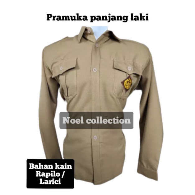 Baju Pramuka laki-laki lengan panjang bahan kain rapilo larici seragam sekolah SD, SMP, SMA &Pembina