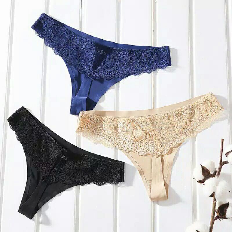 Celana Dalam Wanita G-String stredch Lace Thong Branded Original