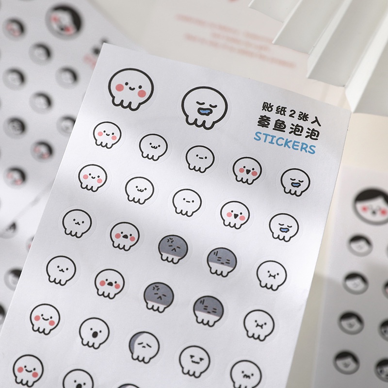 [2Pcs] Face Emoticon Deco Stickers / Stiker Tempel Muka Wajah Emoji Lucu Unik