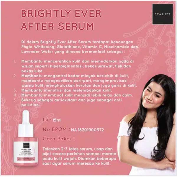 SCARLETT Whitening Brightly Ever After/ Acne Serum/ Day Cream/ Night Cream/ Glowtening Serum