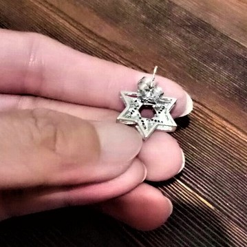 Anting Tindik Bintang Daud Perak Silver Sterling Israel Aksesoris Messianic Judaica Profetik