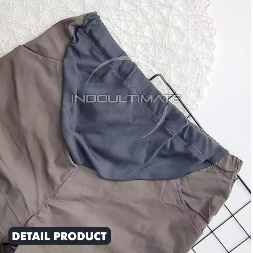 [Bisa COD] Celana Ibu Hamil 7/8 CH-02 Celana Hamil Wanita Kerja Modern Jumbo Pendek Murah Katun / Ce