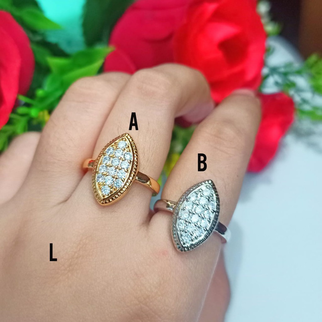 Cincin permata zircon elisabeth Gold &amp; Silver perhiasan anti karat/termurah/terlaris(COD)