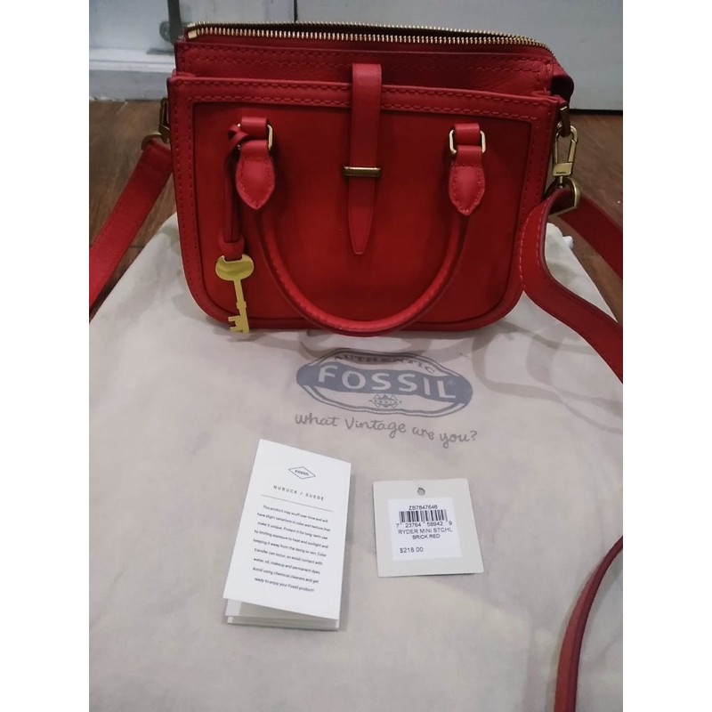 preloved Fossil mini ryder red