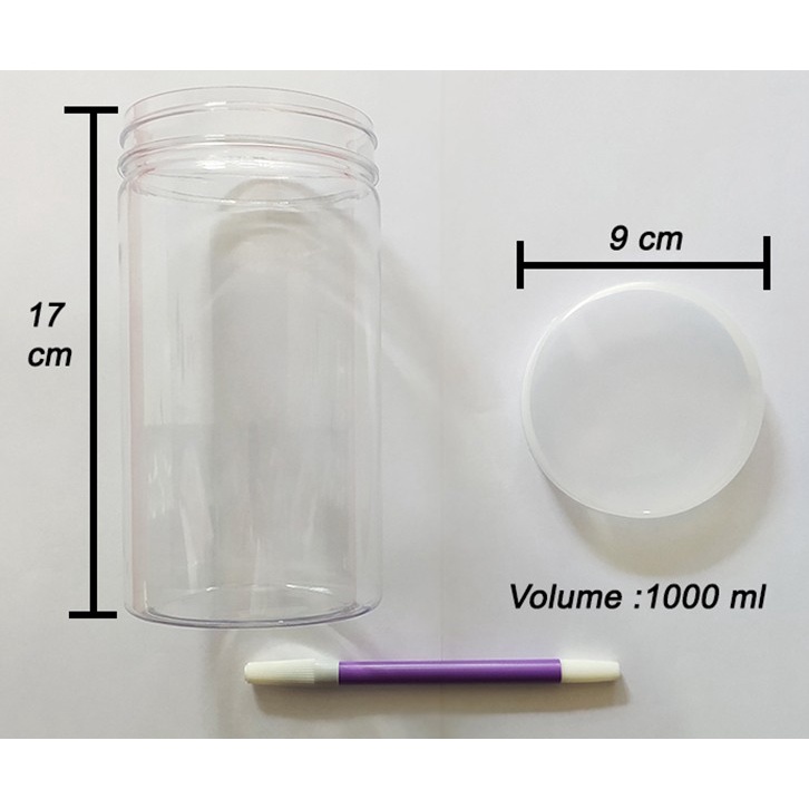 Toples Jar Toples Plastik PET Toples Botol Plastik Bening 1000 ml