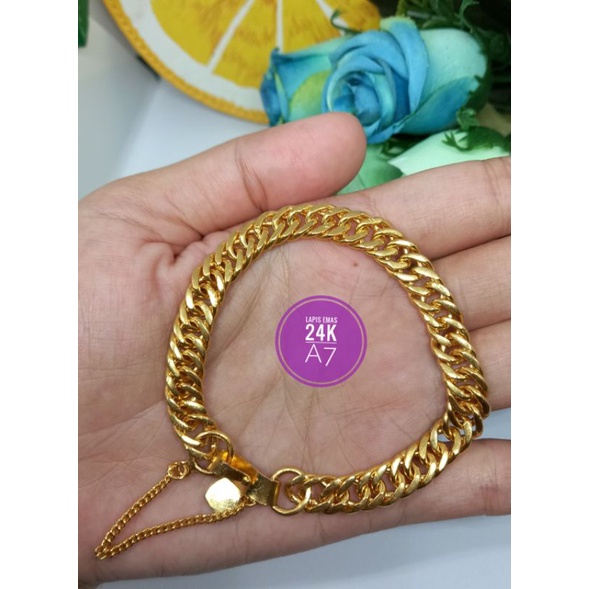Gelang Rantai Xuping asli Lapis emas 24k