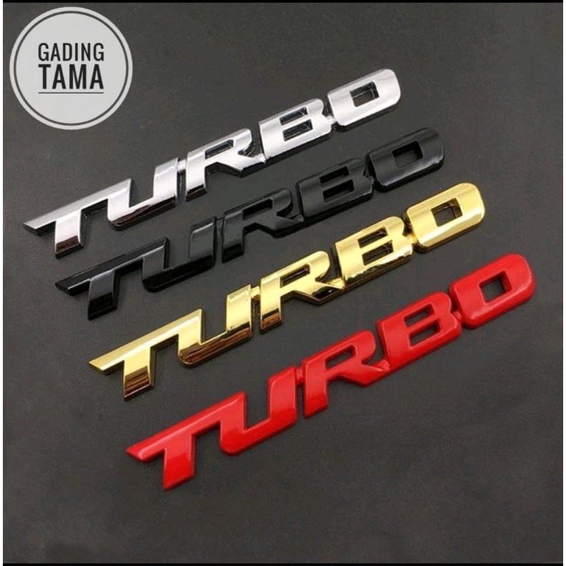 Stiker Emblem Mobil TURBO Bahan METAL