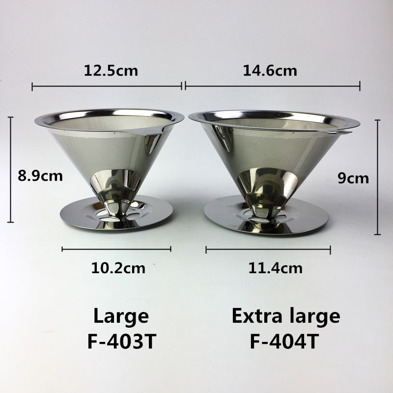 gs8a ueinsang filter penyaring kopi v60 cone coffee dripper filter double layer small - f-401t - silver Or-i