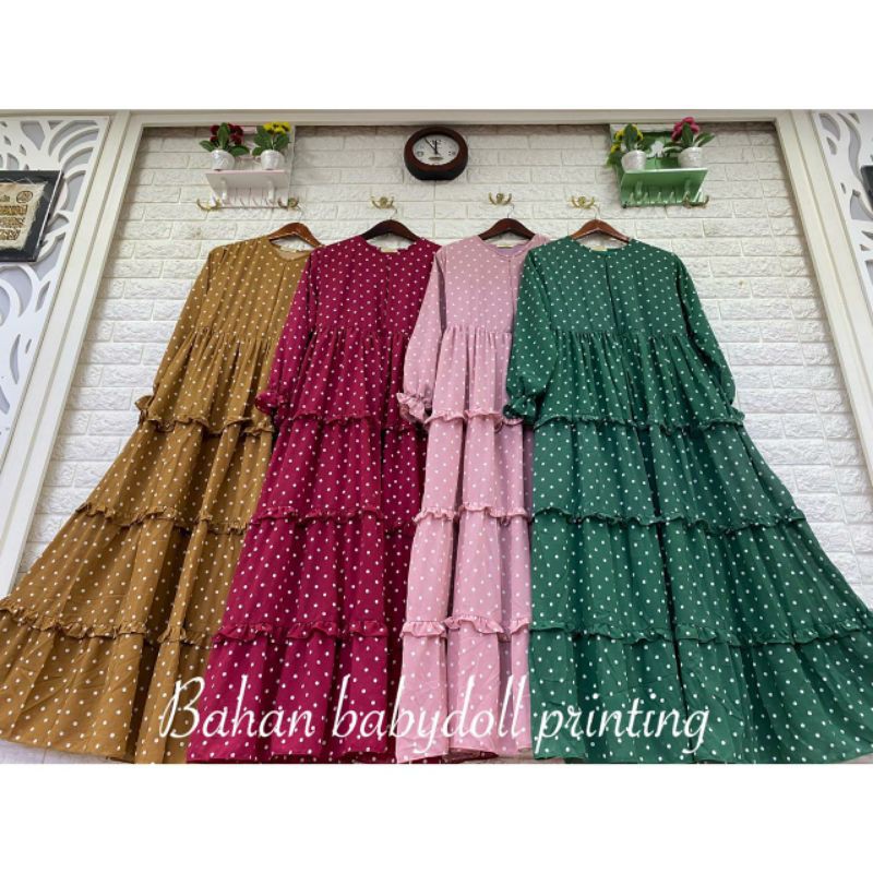 GAMIS CERUTY BABYDOLL PRINTING POLKA ORIGINAL BY ANNISA SYARI