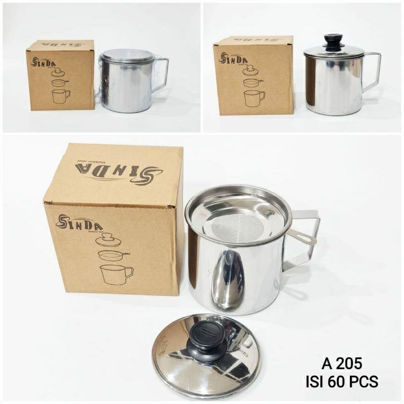 OIL Pot 1.3 Liter Sinda / Tempat Minyak Goreng Bekas / Saringan Minyak