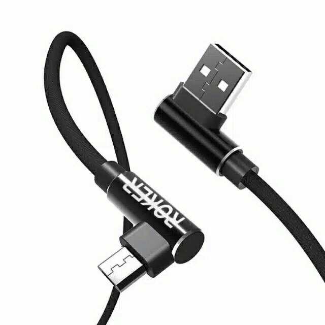 Kabel Gaming Roker MICRO/ANDROID/TYPE-C/IOS/Legend -Cable Charger Data Fast Speed 2.4A 90° Bent Cord