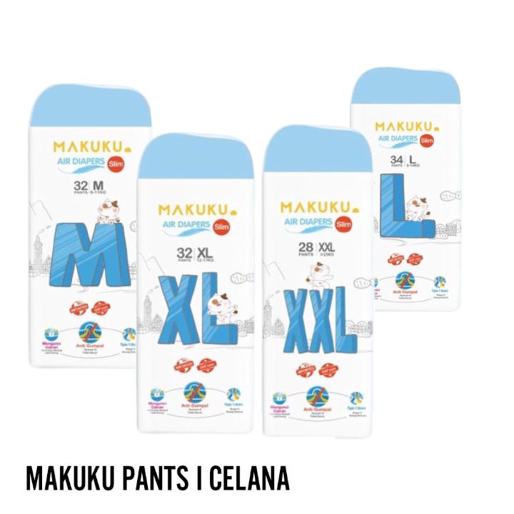 MAKUKU SAP DIAPERS SLIM PANTS M32 I L 34 / XL 32 / XXL 28